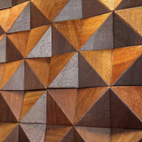 Panneau Acoustique Mural 3D Pyramides Bois Massif 30 x 30 cm