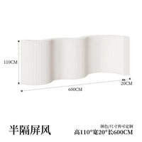 Paravent accordéon extensible blanc, hauteur 110 cm, longueur 6 m