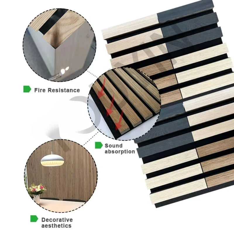 Panneau Acoustique Bois Akupanel 240 x 60 cm, Lames de 27 ou 35 mm