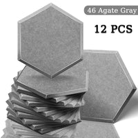 Panneau Acoustique Décoratif Hexagonal 12 Pièces Polyester 0,8 à 1,2 cm