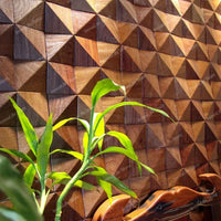 Panneau Acoustique Mural 3D Pyramides Bois Massif 30 x 30 cm
