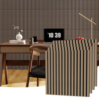 Panneau Acoustique Mural à Lattes Bois 60 x 60 cm, Lot de 6, 8 ou 10