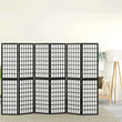 Paravent Japonais 6 Panneaux Shoji Papier de Riz Noir 240 x 170 cm