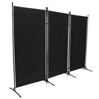 Paravent 3 panneaux tissu Oxford noir, pour une chambre