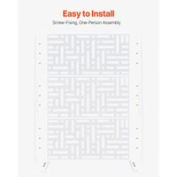Paravent Extérieur Métal Blanc Motif Géométrique Autoportant 120 x 193 cm