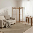 Paravent 6 Panneaux Bambou et Toile Écrue 240 x 180 cm
