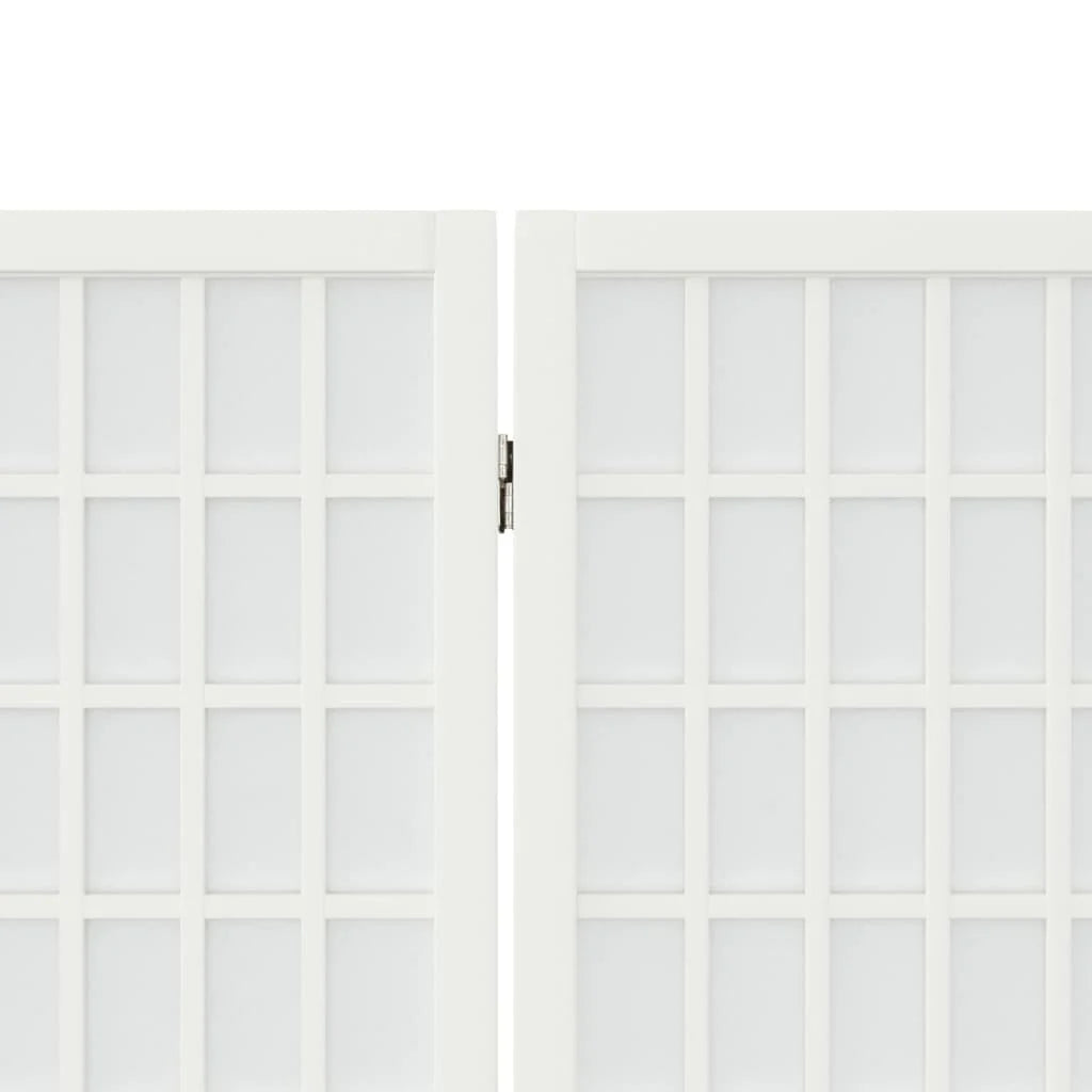 Paravent Japonais 5 Panneaux Papier de Riz Blanc 200 x 170 cm