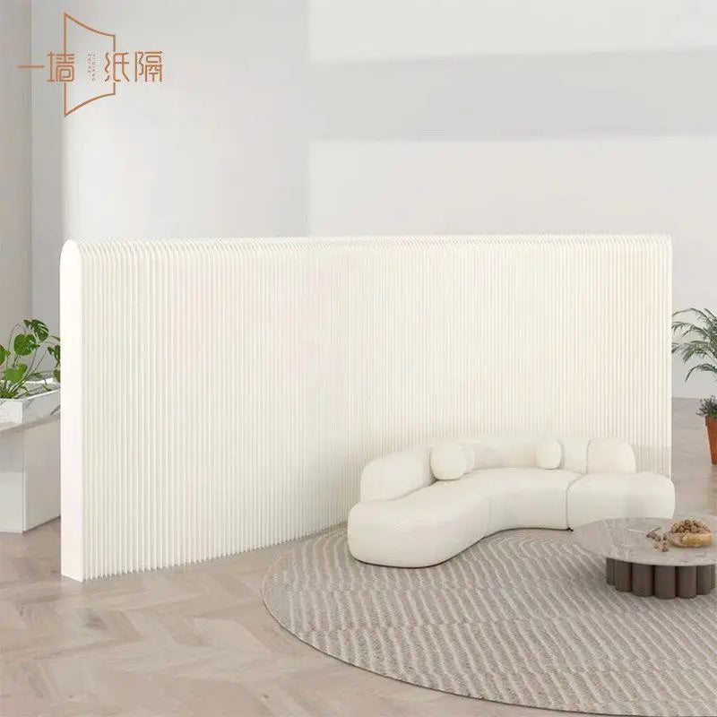 Cloison Amovible Accordéon en Papier Blanc, Hauteur 78 à 117 cm