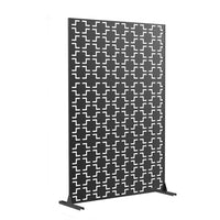 Paravent Extérieur Métal Noir 6 Motifs Autoportant 122 x 198 cm