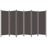Paravent 6 Panneaux Autoportant Tissu Anthracite 300 x 180 cm