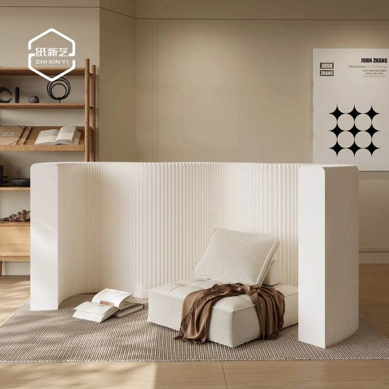 Paravent accordéon extensible blanc, pour préserver son intimité