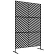 Paravent Extérieur Métal Ajouré Motif Chevrons Noir 122 x 198 cm