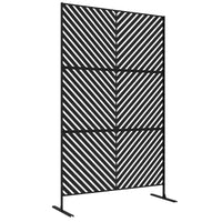 Paravent Extérieur Métal Ajouré Motif Chevrons Noir 122 x 198 cm