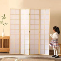 Paravent Japonais 4 Panneaux Shoji Naturel ou Noir 150 à 200 cm