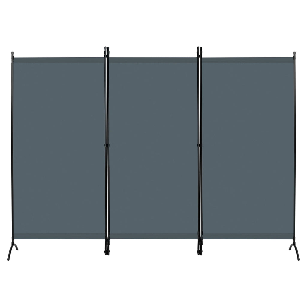 Paravent Extérieur 3 Panneaux Polyester Gris ou Crème 255 x 181 cm