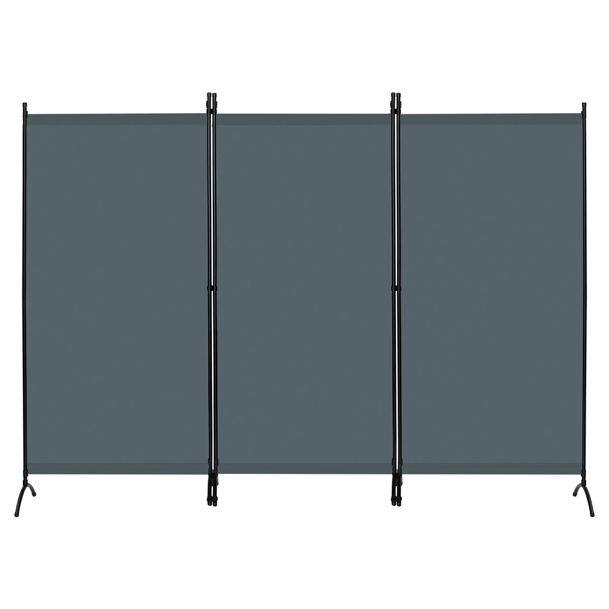Paravent Extérieur 3 Panneaux Polyester Gris ou Crème 255 x 181 cm