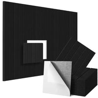Panneau Acoustique Mural Feutre Rainuré Autocollant 30 x 30 cm, Lot de 12