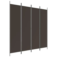 Paravent 4 Panneaux Tissu Marron 200 x 200 cm