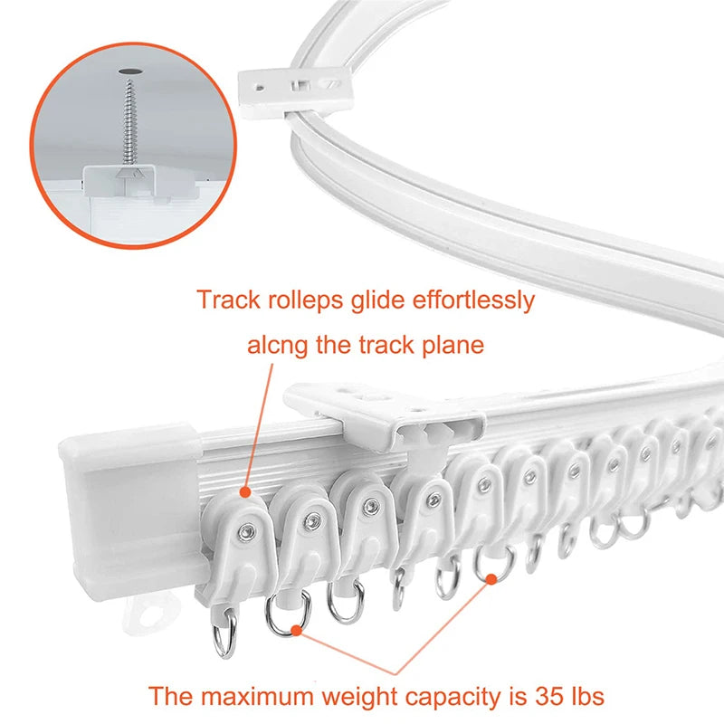 Rail flexible pliable plafond ou mur, dimensions 1 à 7 m