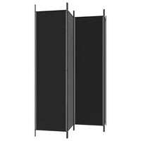 Paravent 4 Panneaux Tissu Noir 200 x 200 cm