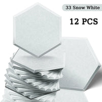 Panneau Acoustique Mural Hexagonal Polyester Lot de 12, 0,8 à 1,2 cm