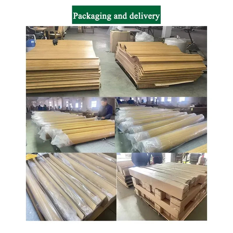 Paravent ondulé souple en lames de bois 4 couleurs, pour une chambre
