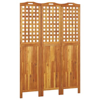 Paravent 3 Panneaux Acacia Massif Ajouré Brun 121,5 x 180 cm