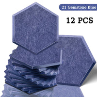 Panneau Acoustique Décoratif Hexagonal 12 Pièces Polyester 0,8 à 1,2 cm