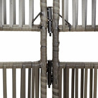 Paravent 6 Panneaux Résine Tressée Gris Cadre Acier 300 x 180 cm