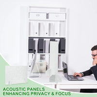 Séparateur de bureau autoportant lot de 2 feutre gris ou blanc, pour un espace de coworking