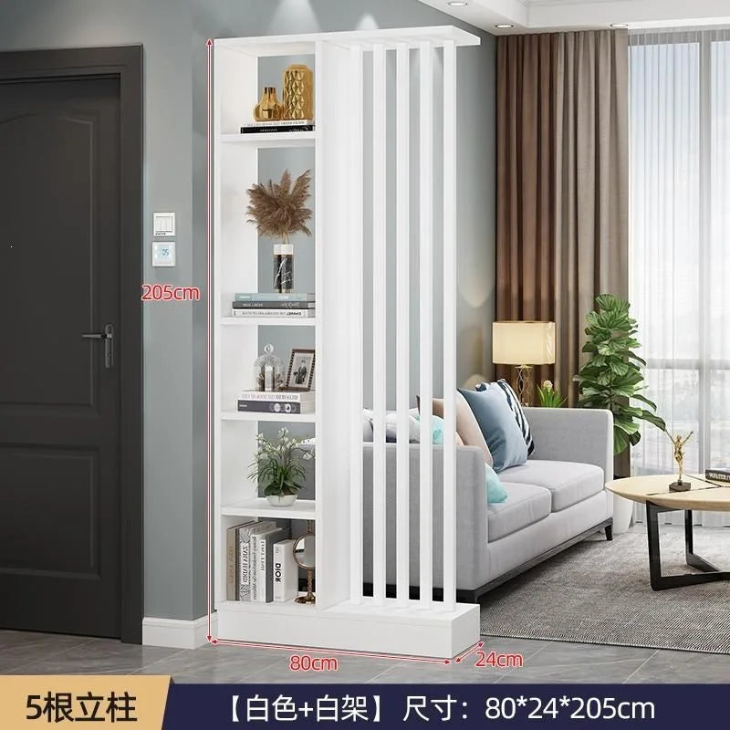 Étagère séparatrice de pièce à lames verticales blanc noir gris, pour séparer une pièce, pour un studio