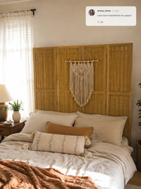 Paravent 4 panneaux bois de paulownia et bambou marron autoportant, pour séparer une pièce, pour un salon