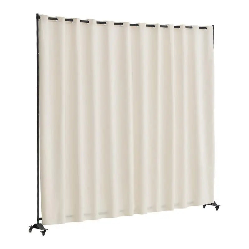 Cloison Amovible Tissu Beige sur Roulettes 308,5 x 245,5 cm