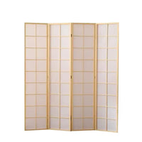 Paravent Japonais 4 Panneaux Shoji Naturel ou Noir 150 à 200 cm
