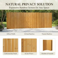 Paravent Bambou Naturel Enroulable 600 x 165 cm