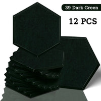 Panneau Acoustique Décoratif Hexagonal 12 Pièces Polyester 0,8 à 1,2 cm