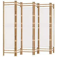 Paravent 6 panneaux bambou et toile écrue, pour un coin bureau
