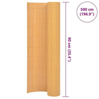 Brise-Vue Rouleau PVC Double Face Jaune Aspect Bambou 500 x 90 cm