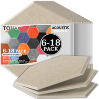 Panneau Acoustique Mural Hexagonal Polyester 6 à 18 Pièces 0,8 cm