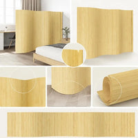 Paravent bambou ondulé souple beige, pour une chambre