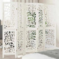 Paravent 5 Panneaux Bois Ajouré Arabesques Blanc Hauteur 160 cm
