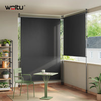 Paravent Rétractable Vertical Sans Perçage Gris 200 x 220-310 cm