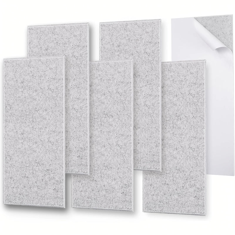 Panneau Acoustique Mural Autocollant Feutre 60 x 30 cm, Lot de 6, 7 Couleurs