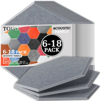 Panneau Acoustique Mural Hexagonal Polyester 6 à 18 Pièces 0,8 cm