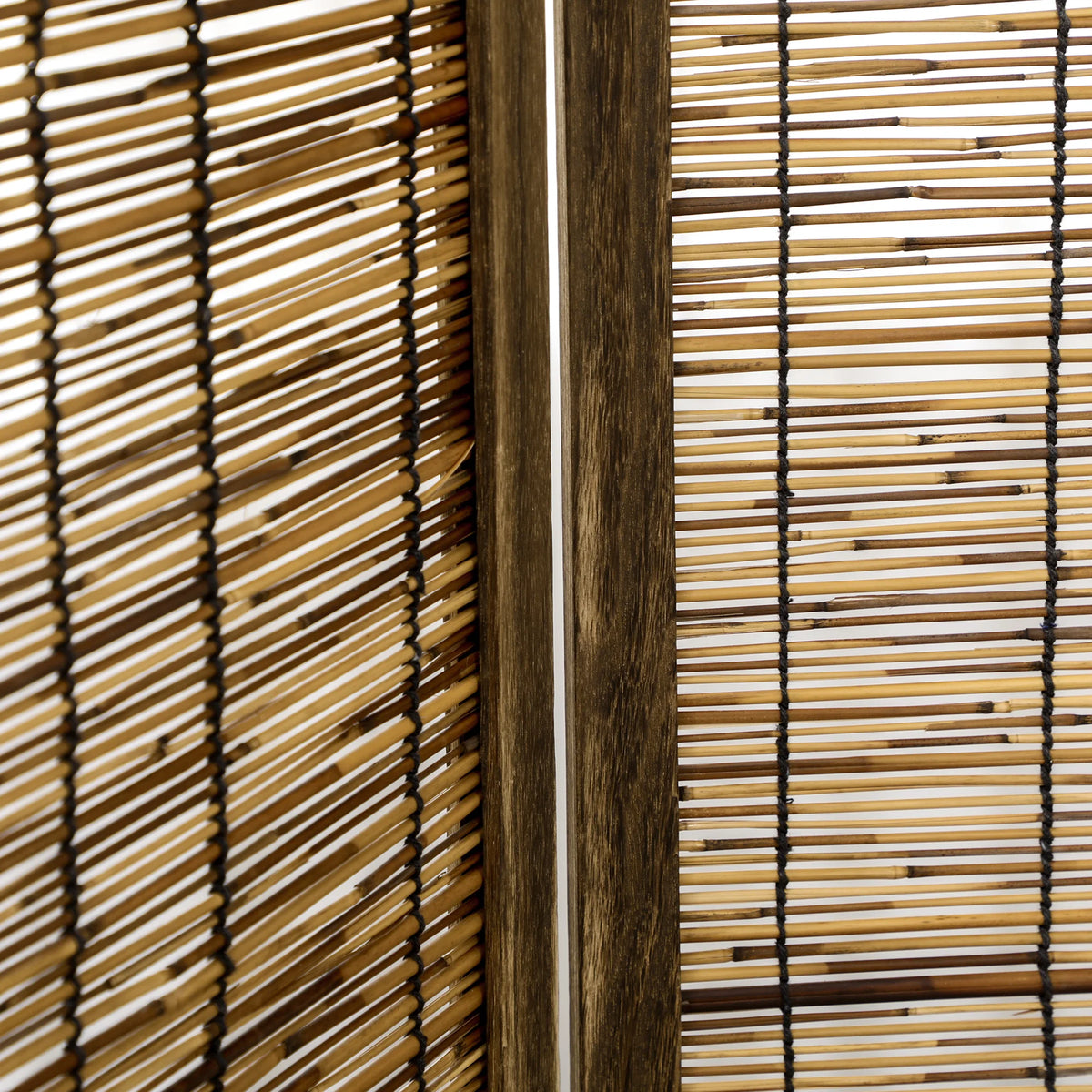 Paravent 4 Panneaux Paulownia et Roseau Naturel 160 x 170 cm