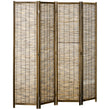 Paravent 4 Panneaux Paulownia et Roseau Naturel 160 x 170 cm