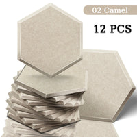 Panneau Acoustique Mural Hexagonal Polyester Lot de 12, 0,8 à 1,2 cm