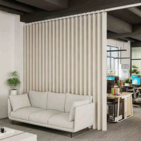 Rideau Séparateur Extra Large Plissé Beige Gris Noir 100 à 300 cm