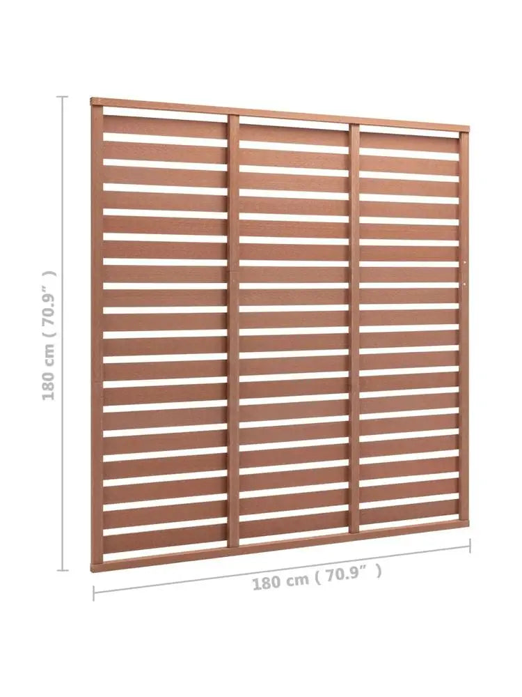Brise-vue panneau de clôture WPC lattes horizontales marron, pour une pergola