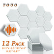 Panneau Acoustique Décoratif Hexagonal 12 Pièces Polyester 0,8 à 1,2 cm